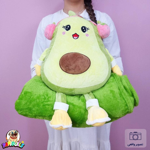 عروسک پتودار طرح آووکادو سایز ۵۰ سانتیمتر به همراه پتو