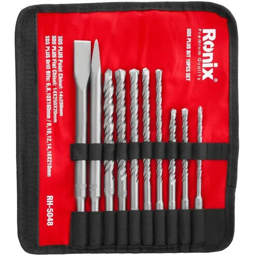 ست مته و قلم چهار شیار رونیکس مدل RH-5048 ۱۰ عددی