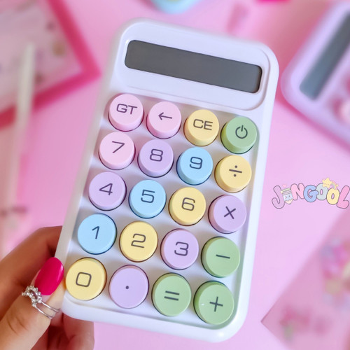 ماشین حساب پاستلی دکمه رنگی سایز کوچک