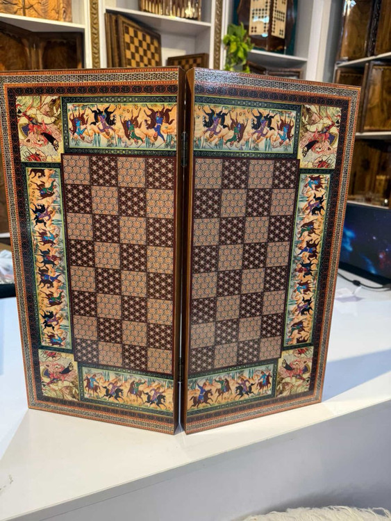 تخته نرد و شطرنج طرح چوگان سایز ۵۰*۵۰ سانتیمتر